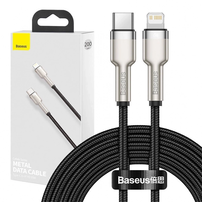Baseus USB-C naar Lightning kabel Cafule 20W, 2m zwart