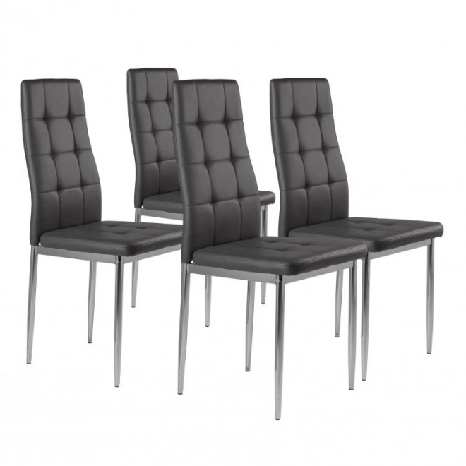 Set van 4 moderne grijze stoelen met doorgestikte zitting