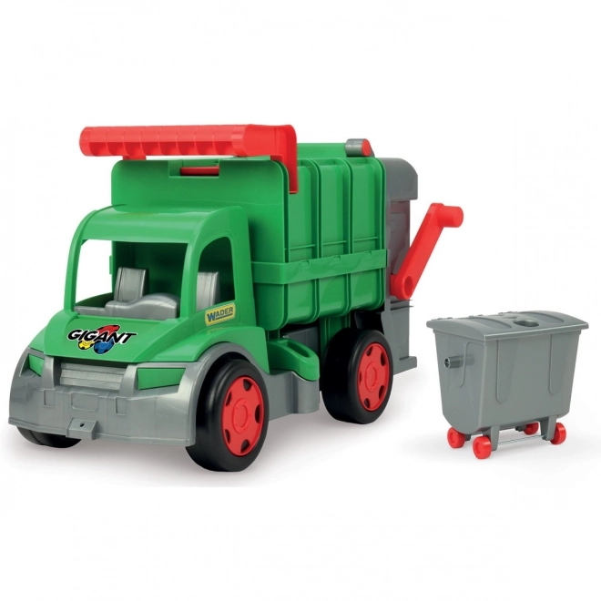 Wader functionele vuilniswagen 65 cm groen set met container van plastic