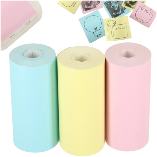 Gekleurde rolletjes voor thermische printer 5,7 cm x 3 m, 3 stuks