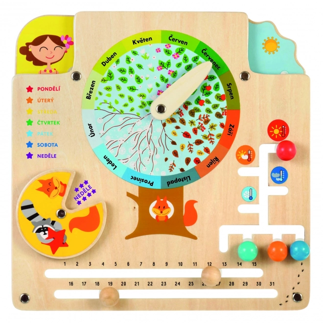 Lucy & Leo Natuurlijke Kalender - houten educatieve speelbord