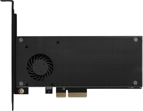 Interne PCIe x4 adapter voor 1× M.2 NVMe M-key en 1× M.2 SATA B-key met actieve en passieve koeling AXAGON