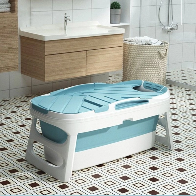 Opvouwbaar bad met deksel blauw