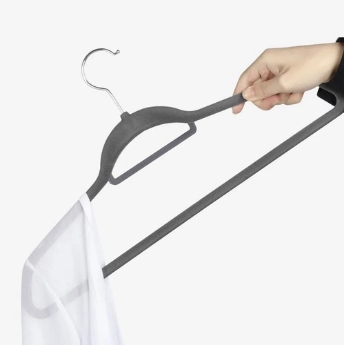 Set van 20 grijze fluwelen hangers Ruhhy