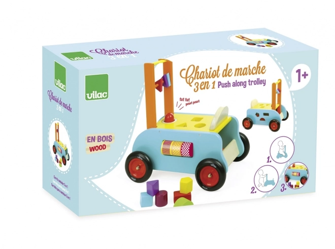 Vilac multifunctionele houten loopwagen en loopfiets