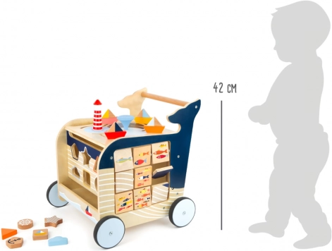 Houten loopwagen in de vorm van een walvis Small Foot