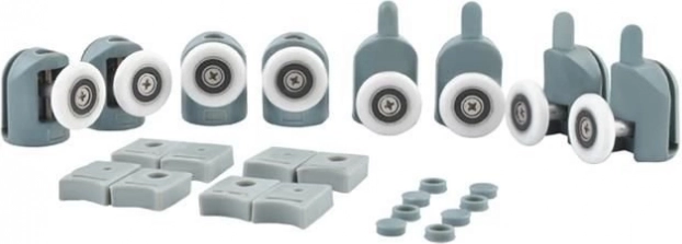 Wieltjes voor douchecabines - set van 8 stuks