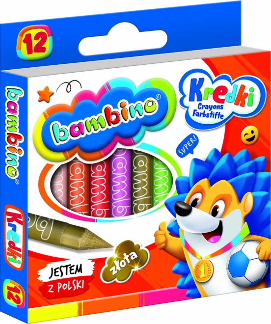 Grafietkleurige waskrijtjes Bambino - 12 stuks