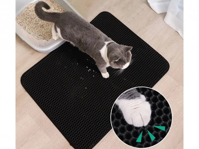 Mat voor kattenbak met hexagonaal patroon