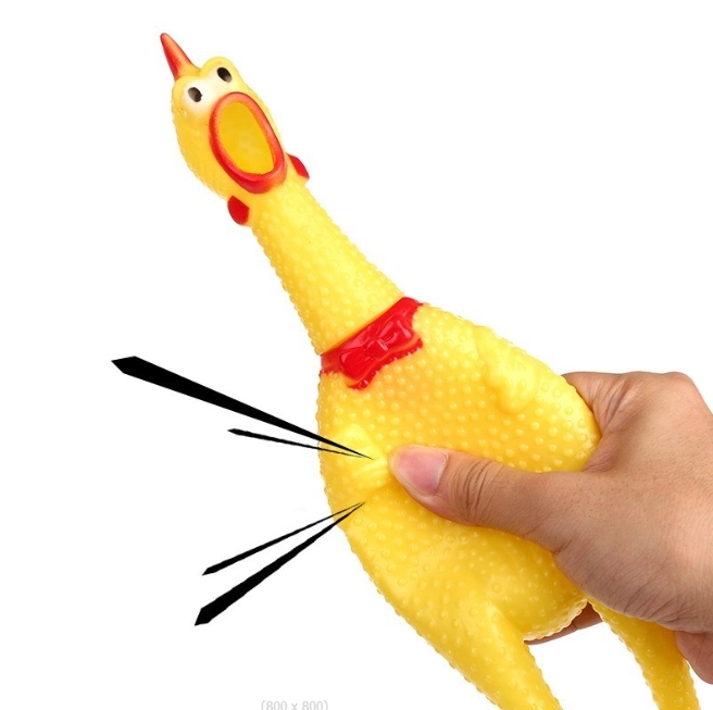 Piepspeeltje voor honden - kip, 16 cm