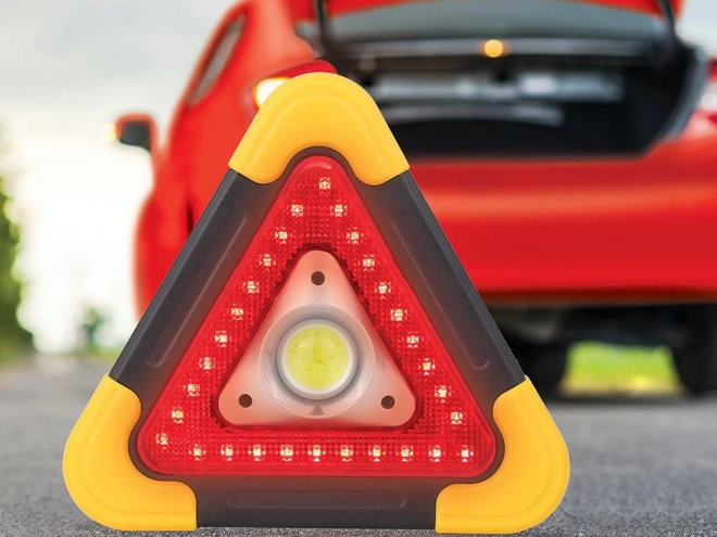 Waarschuwingsdriehoek met LED zaklamp en powerbank