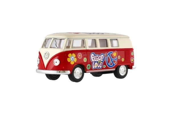 Bus Kinsmart VW Klassiek metaal/plastic 13 cm met terugtrek