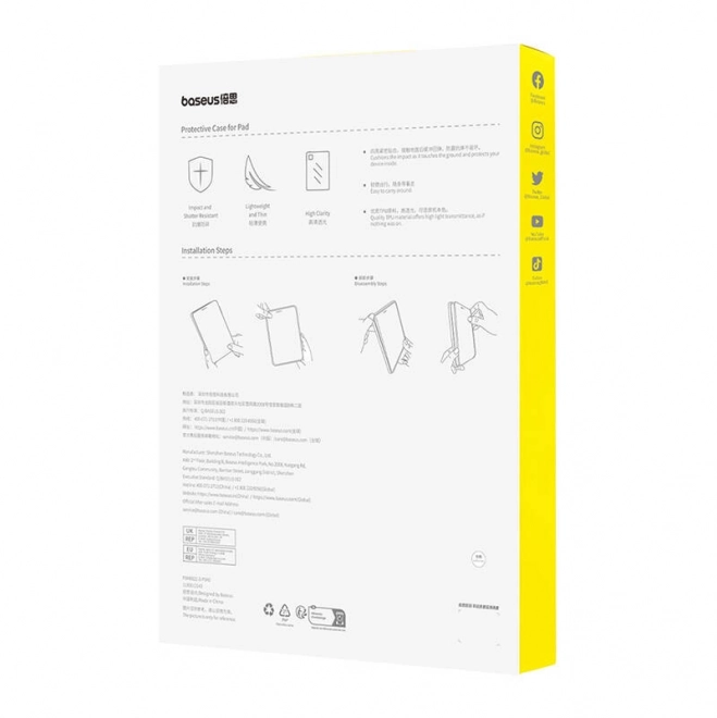 Beschermhoes Baseus Simple voor iPad Air4/Air5 10.9"/iPad Pro 11" (transparant)