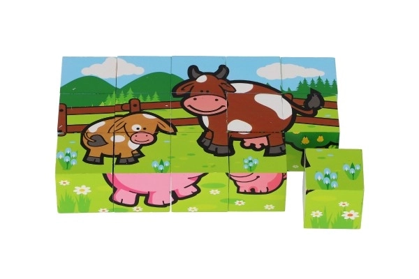 Houten blokken Mijn eerste diertjes 15 stuks