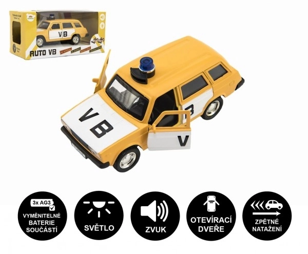 Politieauto VB Lada Combi metaal/plastic 12 cm met licht en geluid