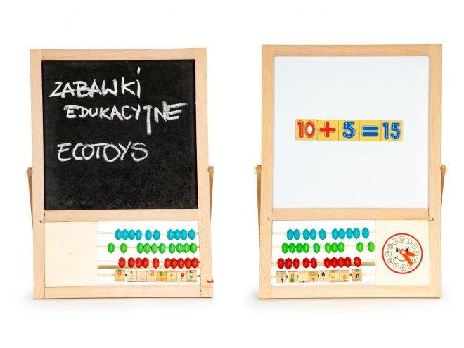 Whiteboard met magnetische cijfers en telraam