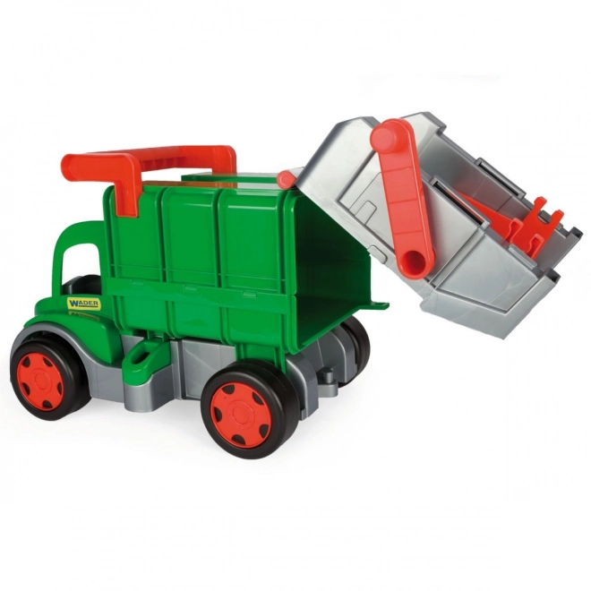 Wader functionele vuilniswagen 65 cm groen set met container van plastic