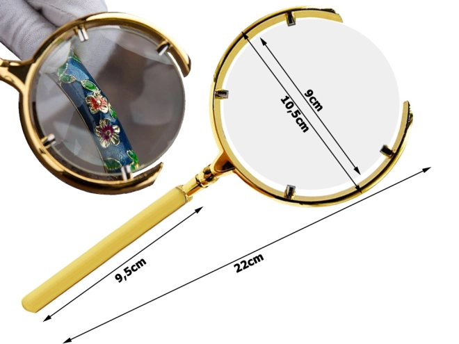 Gouden handmatige leesloep met 6x vergroting