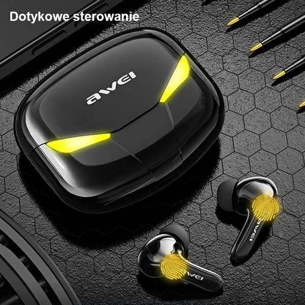 Draadloze oordopjes Awei T35 met oplaadstation voor gamers zwart