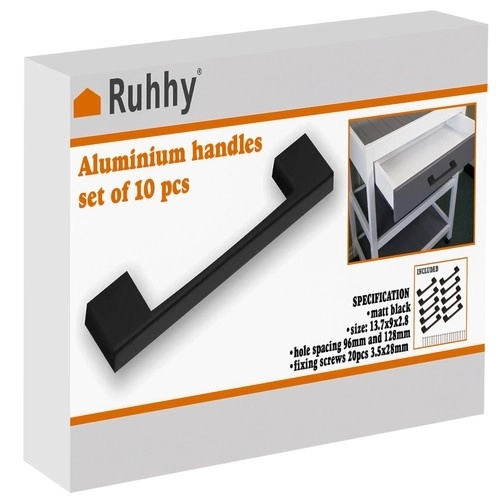 Meubelgreep zwart - 10 stuks. Ruhhy 24190