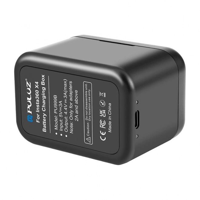 Oplaadcase voor batterijen en geheugenkaarten voor Insta360 X4 - zwart
