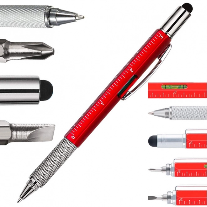 Multifunctionele pen multitool 6-in-1 met waterpas