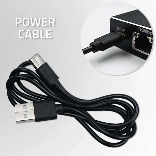 Splitter mini SWITCH 1x2 poorten RJ45 | 1000Mbps | USB-C| Aluminium