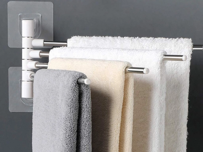 Handdoekenrek voor de badkamer met draaibare handgreep