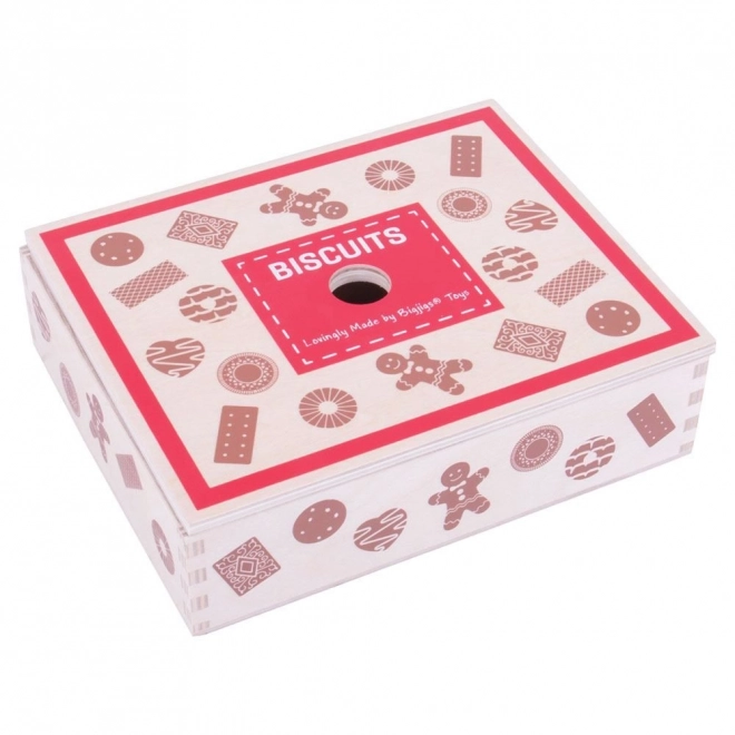 Bigjigs Speelgoeddoos met houten koekjes