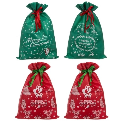 Set van vier kerstcadeautassen