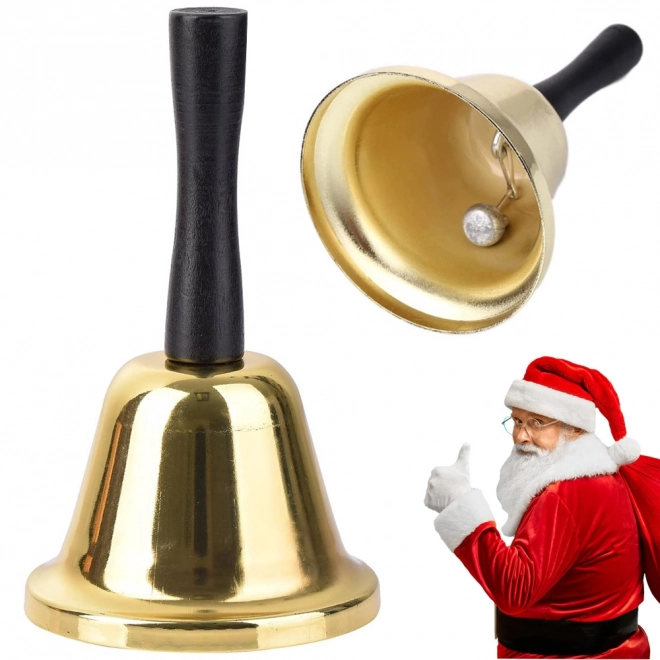Gouden handbel met zwart handvat