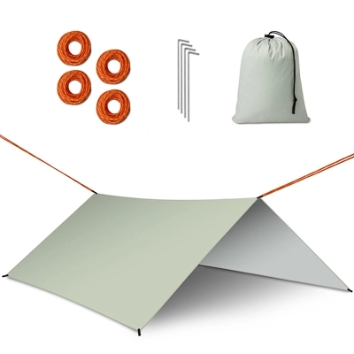 Tarp voor bivak en hangmat 3m grijs