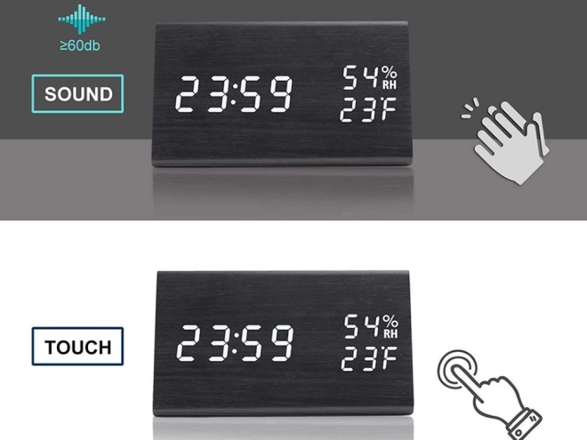 Multifunctionele elektronische wekker met thermometer en hygrometer