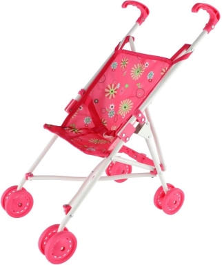 Poppenbuggy – roze, opvouwbaar