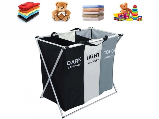 Praktische organizer voor wasgoed met drie verdelingen