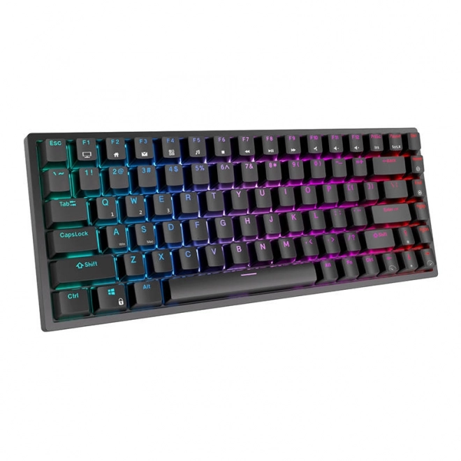 Draadloos mechanisch toetsenbord Royal Kludge RK84 met RGB-achtergrondverlichting en rode schakelaars