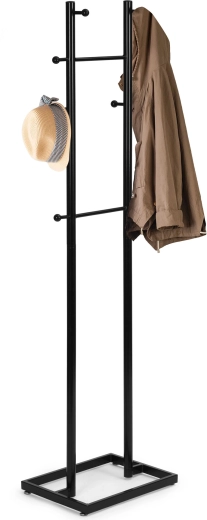 Acht haken op verschillende hoogtes