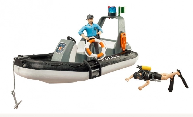 Bruder Politieboot met Agent en Duiker