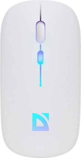 Draadloze stille muis DEFENDER Touch, Bluetooth + 2,4 GHz, RGB, wit