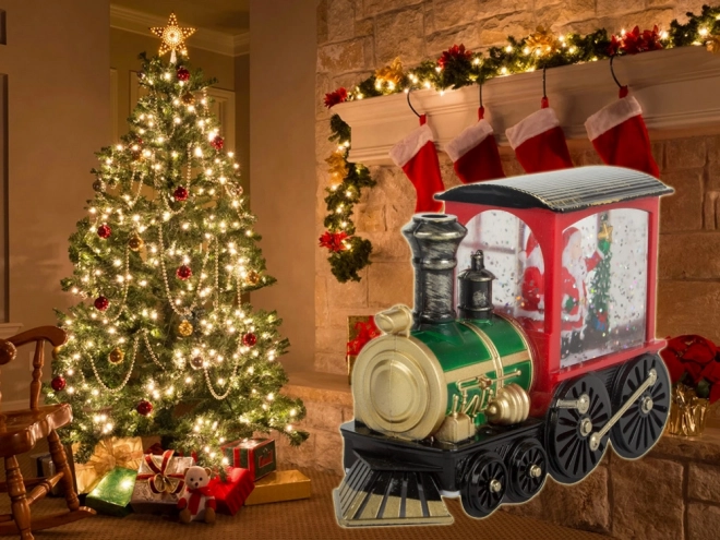 Kerstlantaarn locomotief met LED-verlichting