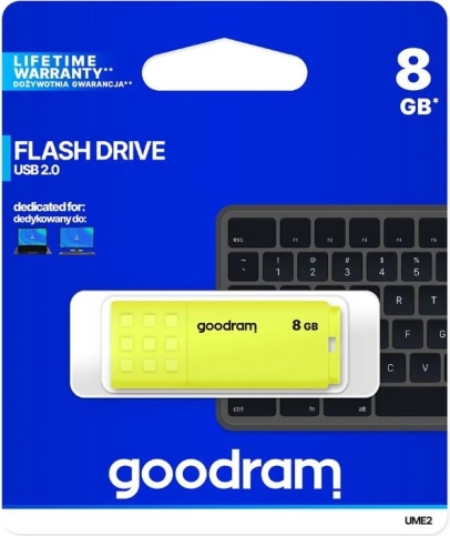 USB-flashstation GOODRAM UME2 8GB USB 2.0 geel