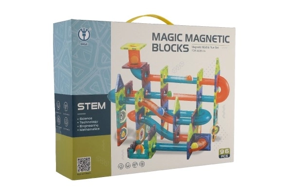 Magnetische knikkerbaan bouwset - 96 delen