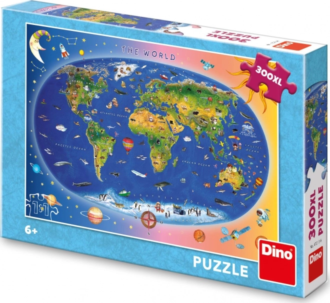 Dino kinderpuzzelkaart 300 XL stukken