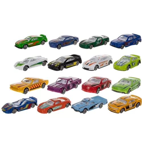 Gekleurde set auto's - 16 stuks