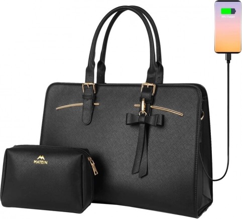 Dameshandtas Matein met USB en cosmetictasje