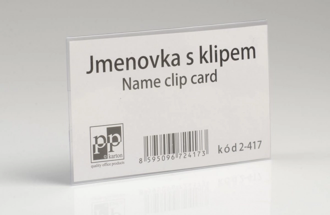 Naamlabel met clip en speld