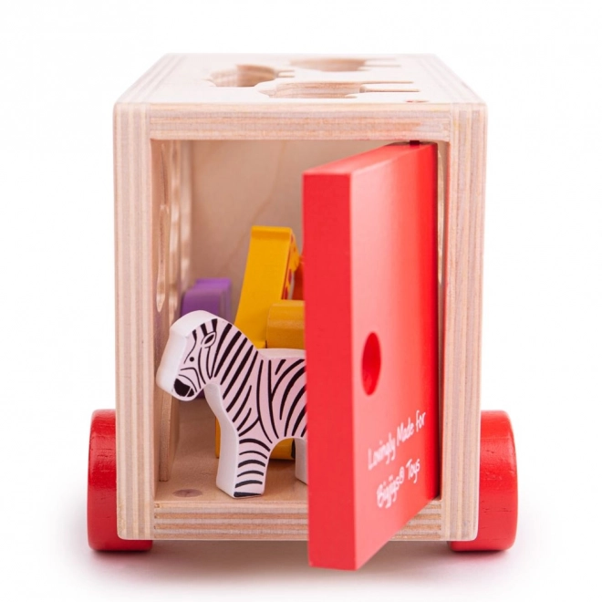 Bigjigs Toys Houten auto met safari-dieren