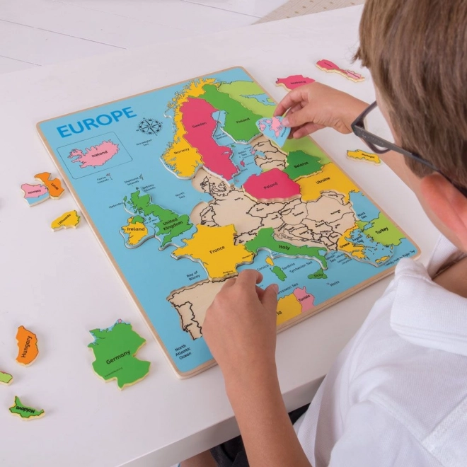 Bigjigs Toys Houten puzzel kaart van Europa 25 stukjes