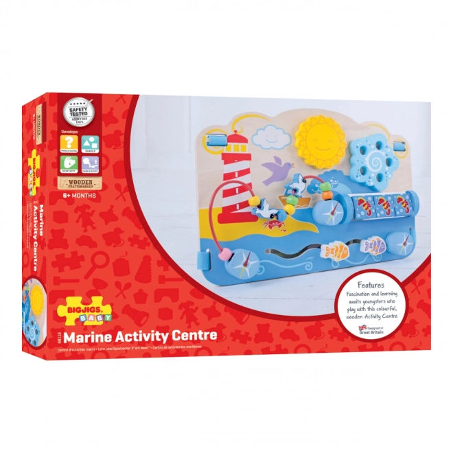 Bigjigs Baby Houten motorische plaat zee