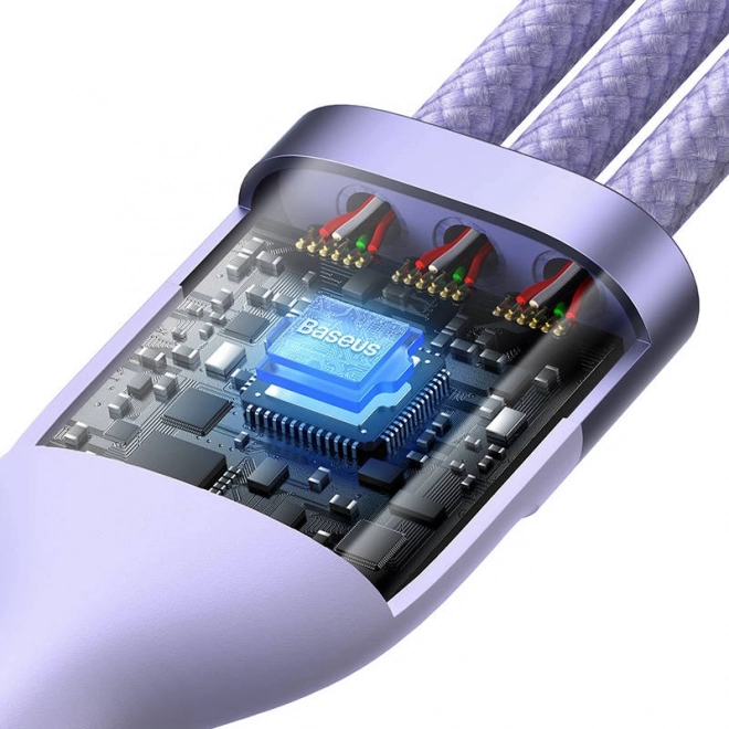 Multifunctionele opladerkabel Baseus met USB-C, Micro USB en Lightning connectoren, 100W, 1,5 m